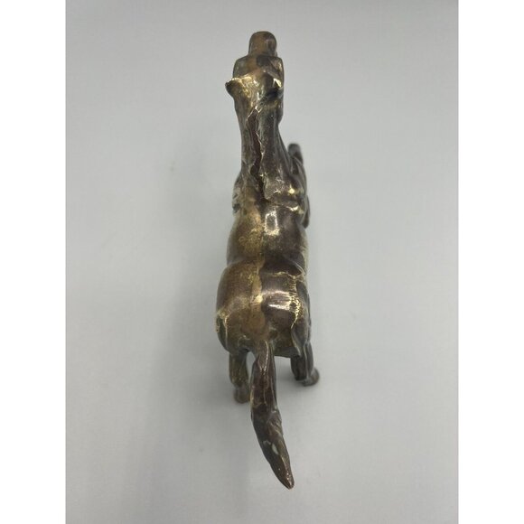 Brass Horse Statue Majestic Bare Back Stomping Figure 7” Free Standing Sculpture - Picture 11 of 12